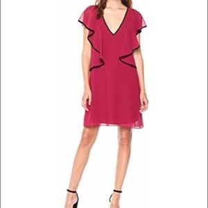 BCBGeneration Garnet Ruffle V-Neck Shift Dress